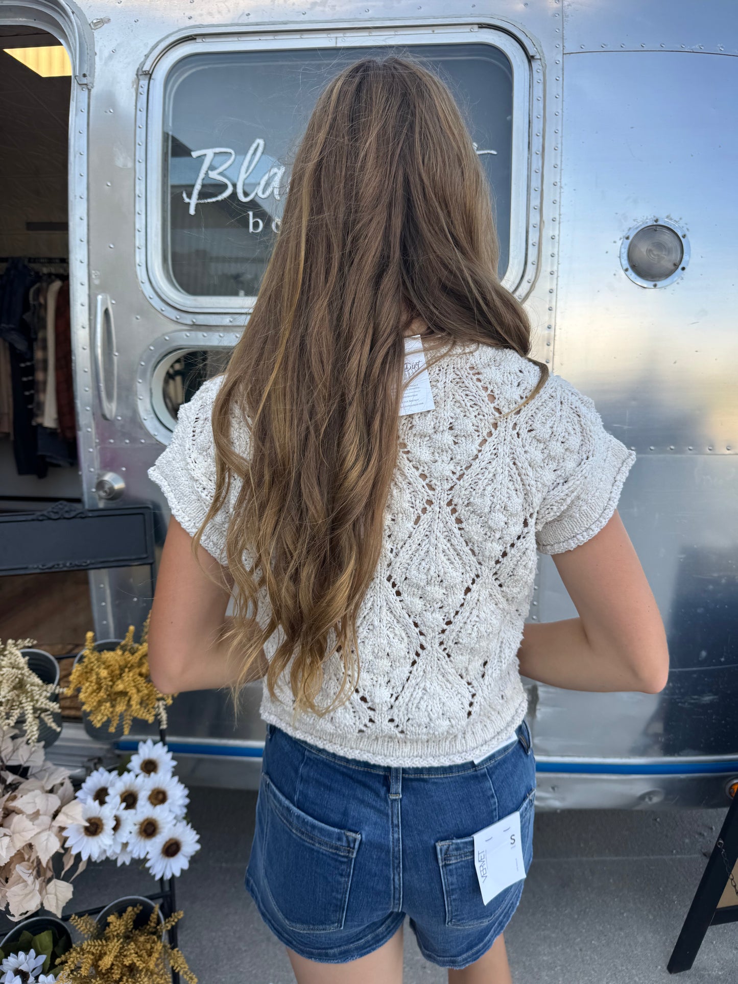 Natural Crochet Short Sleeve