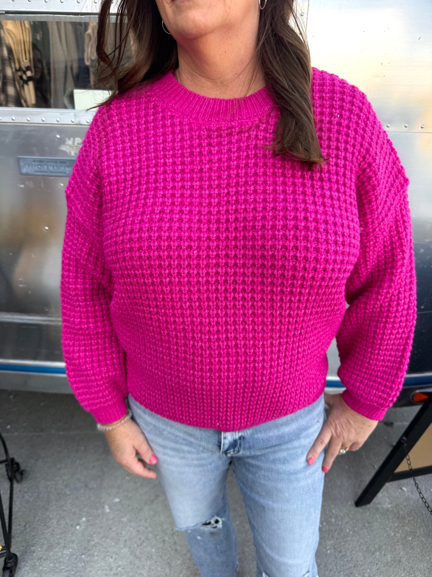 Waffle Knit Sweater