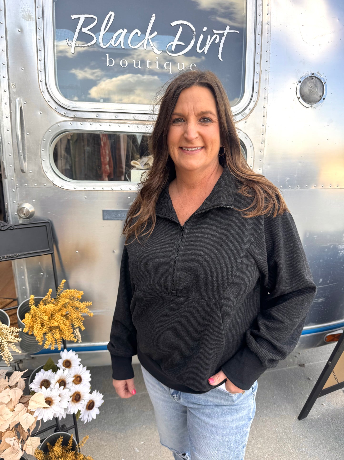 Half Zip Wool Top