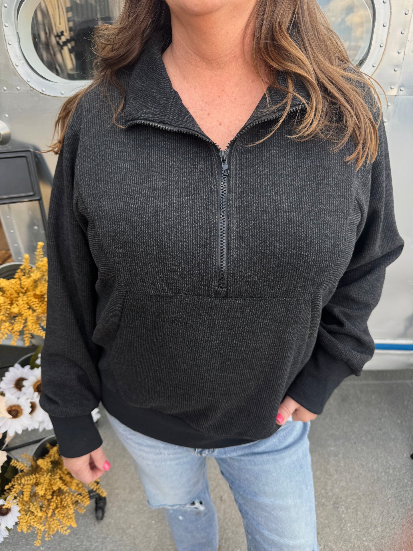 Half Zip Wool Top