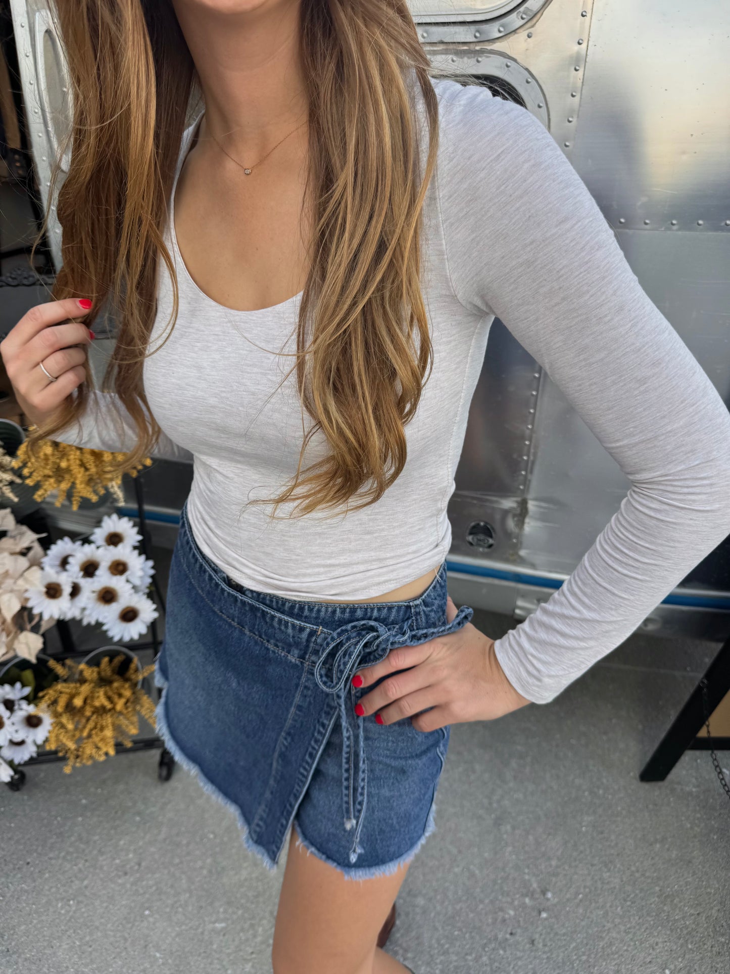 Slim Basic Oatmeal Top
