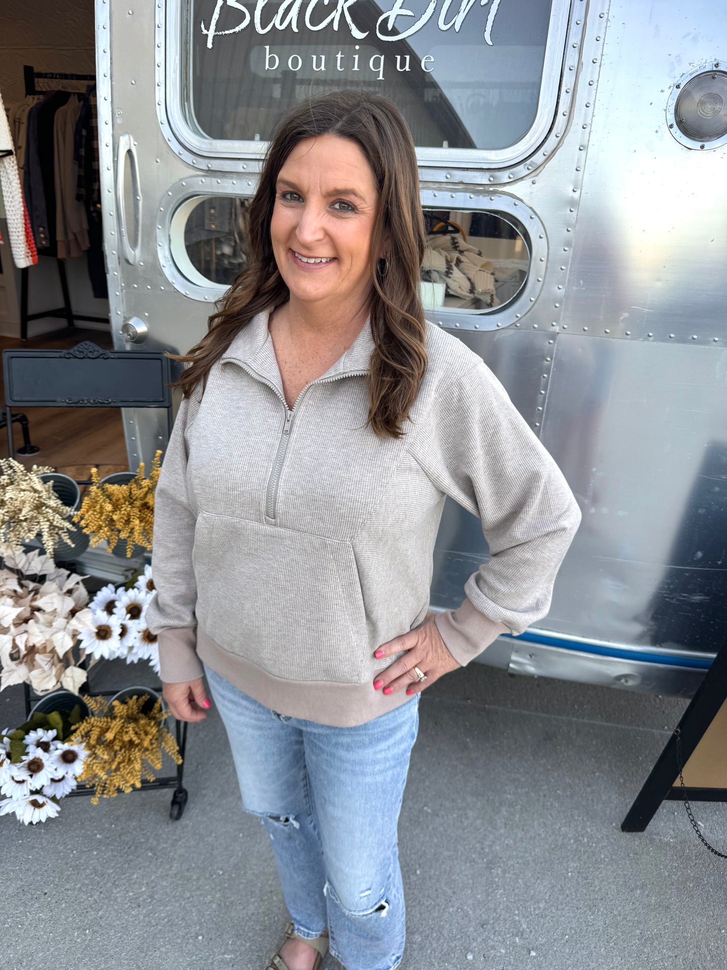 Half Zip Wool Top