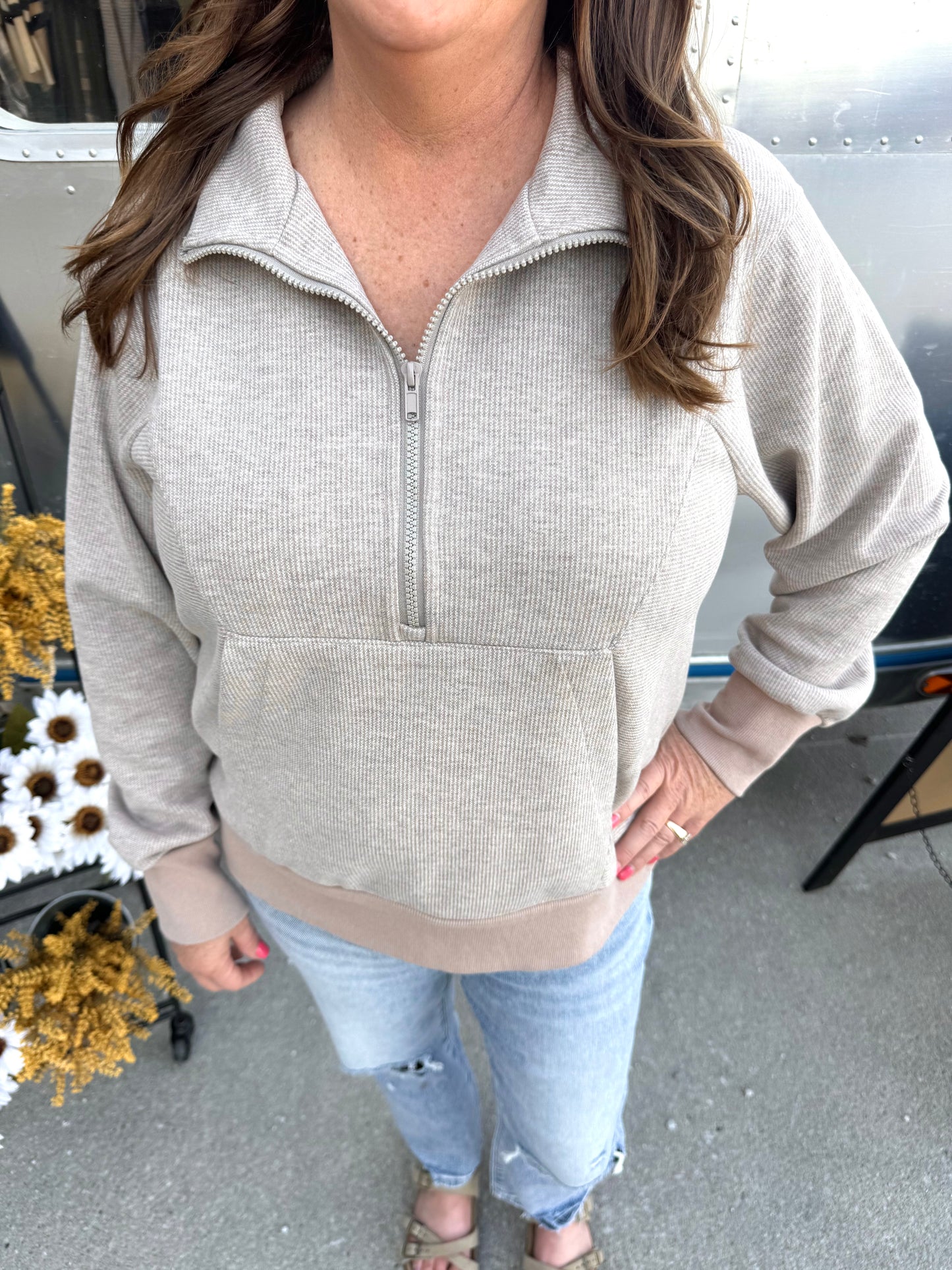 Half Zip Wool Top