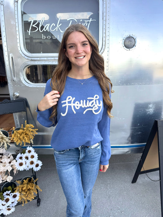 Howdy Embroidered Sweater