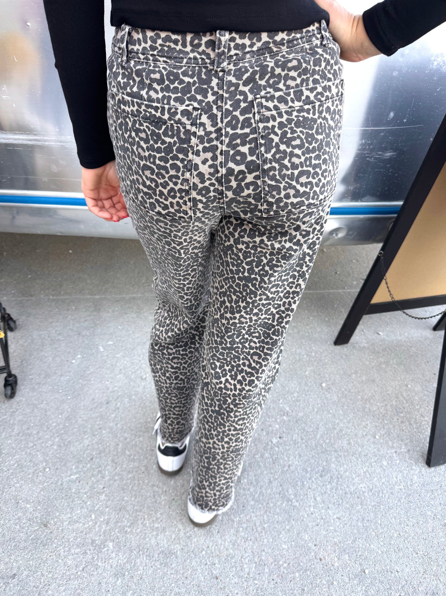 Leopard Print High Rise Jeans