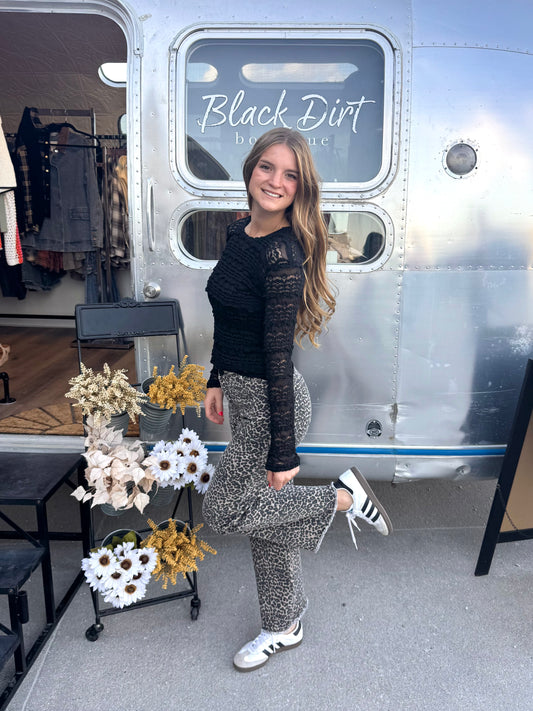 Leopard Print High Rise Jeans