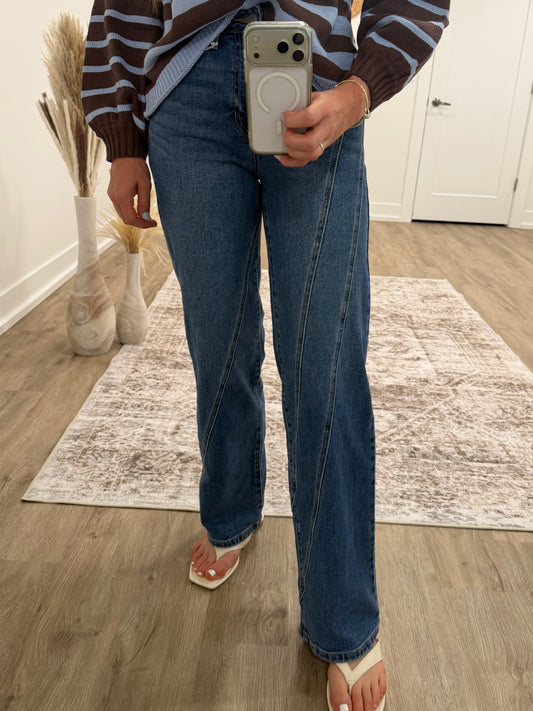 Asymmestric Straight Jeans