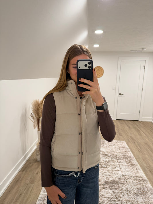 Beige Suede Vest