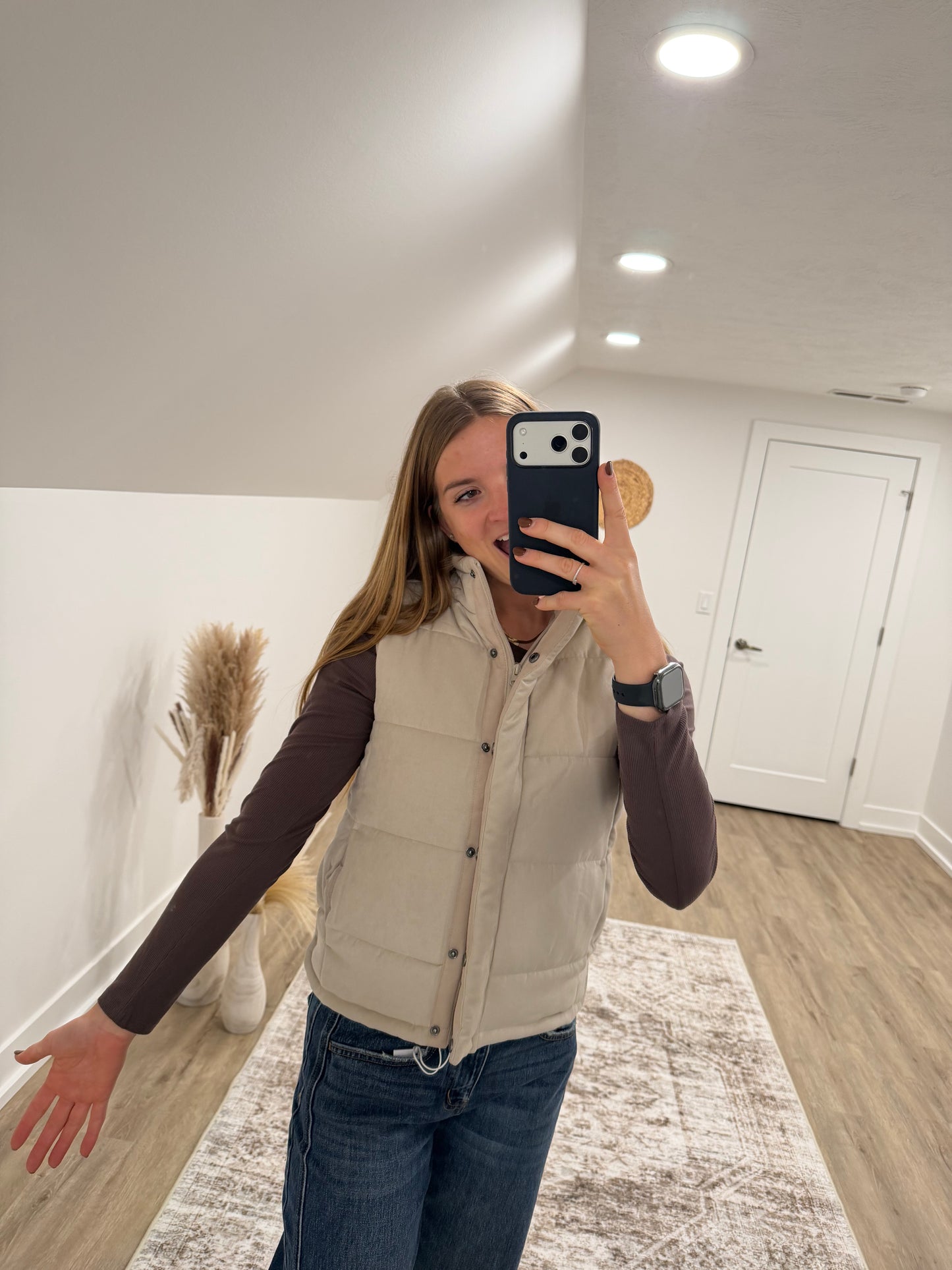 Beige Suede Vest