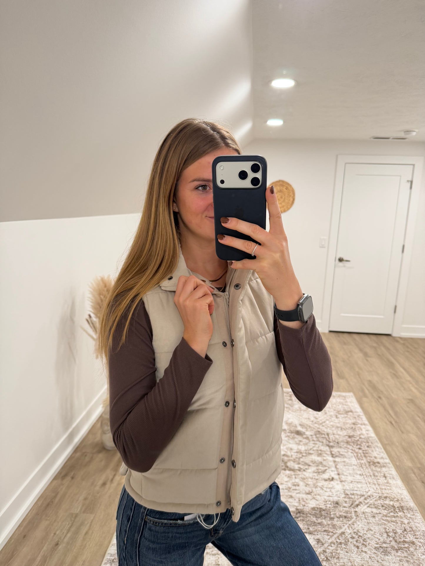 Beige Suede Vest