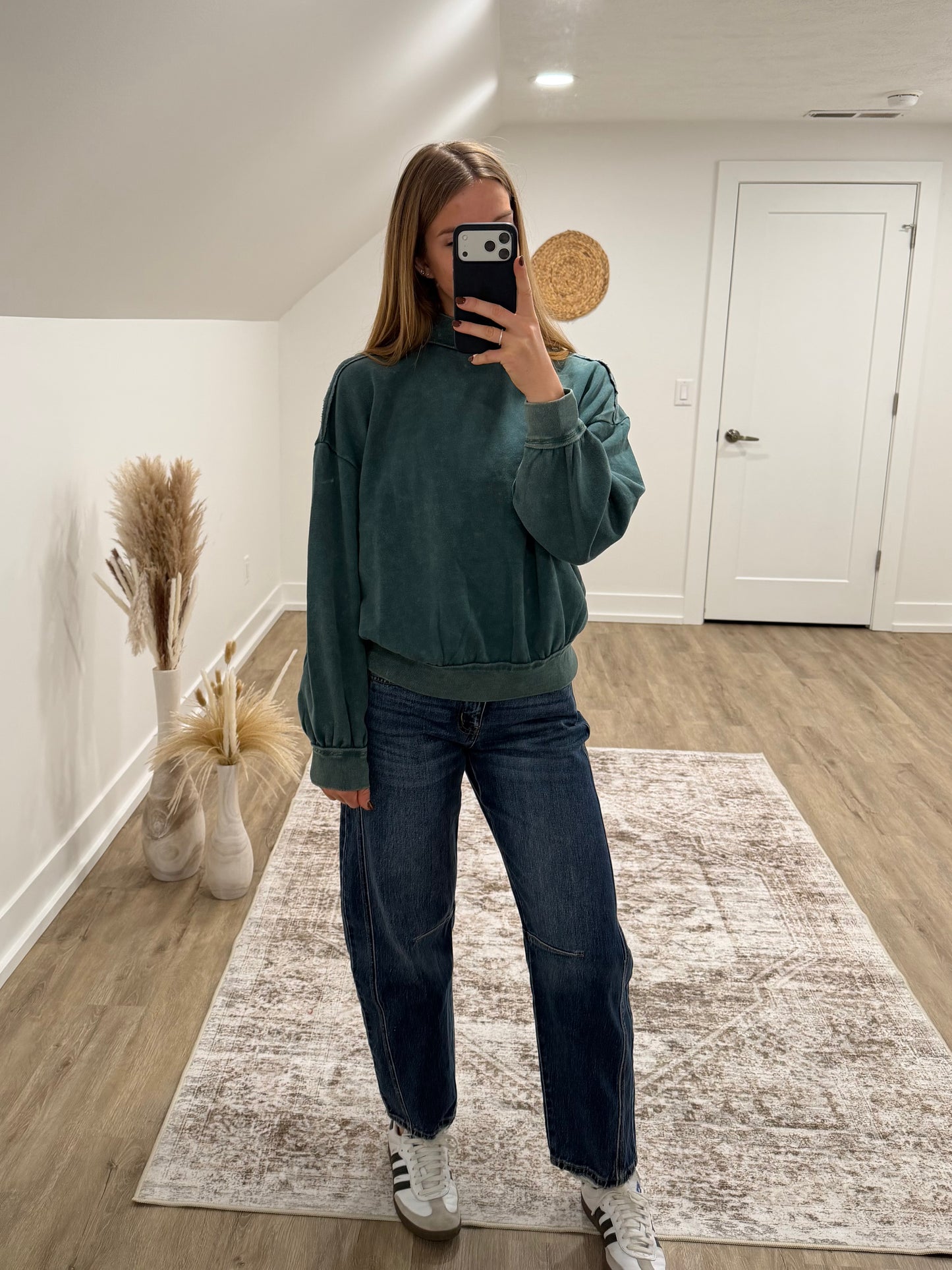 Acid Washed Mock Neck