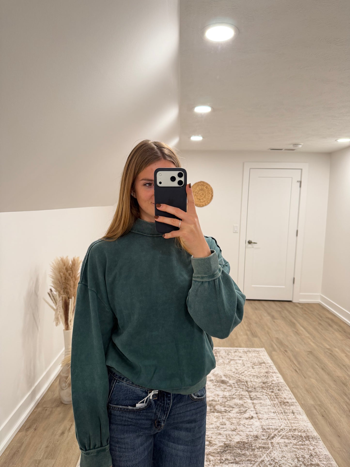 Acid Washed Mock Neck