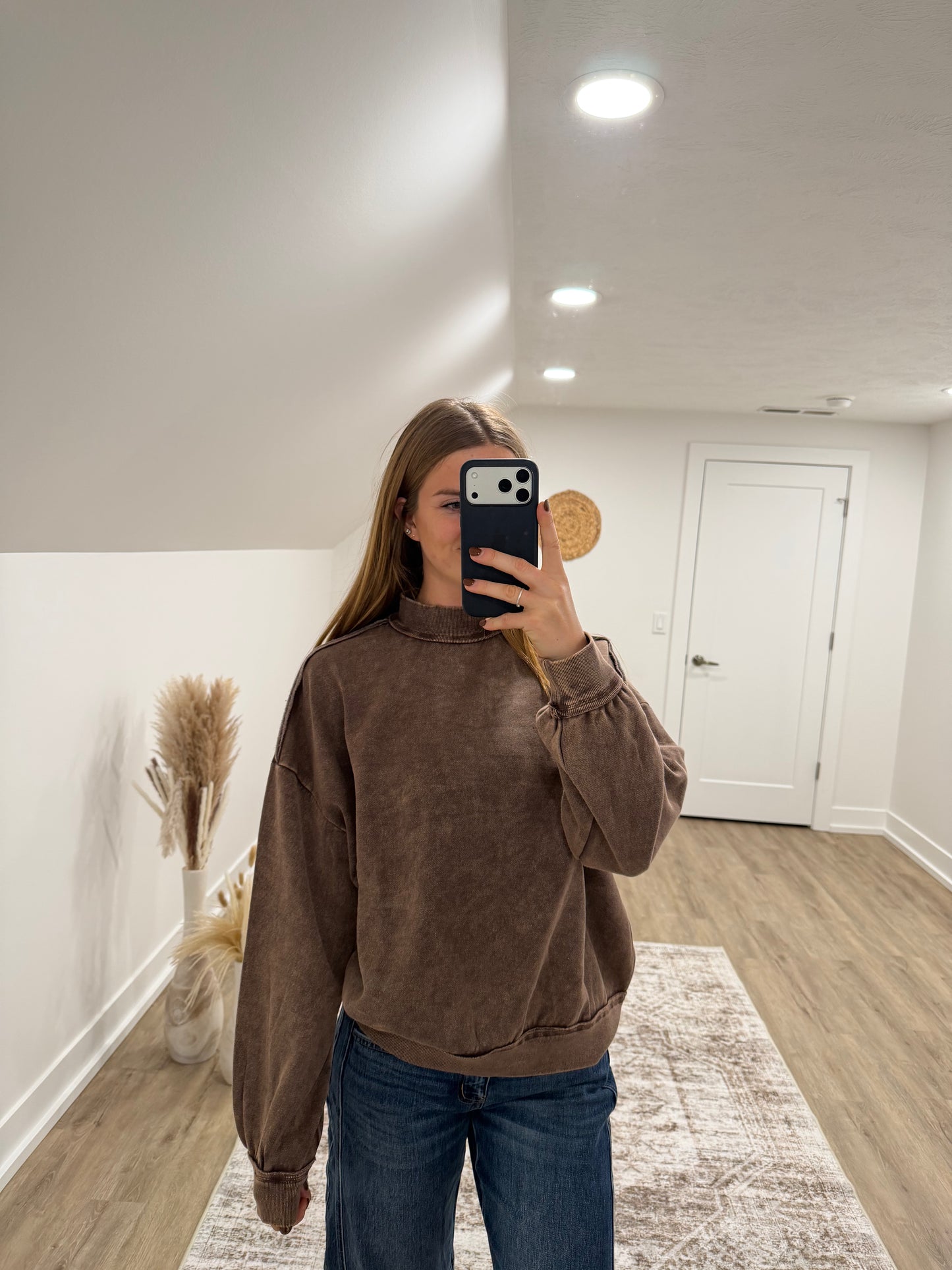 Acid Washed Mock Neck