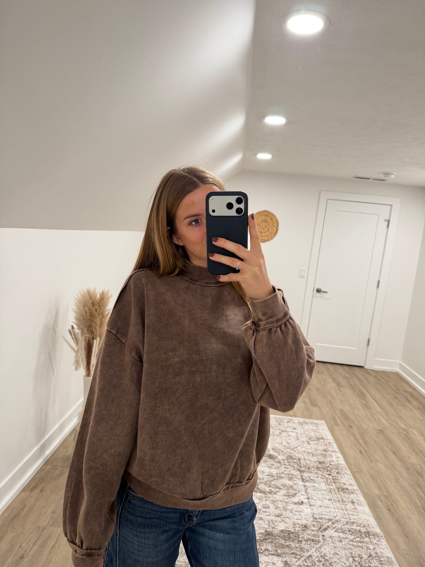 Acid Washed Mock Neck