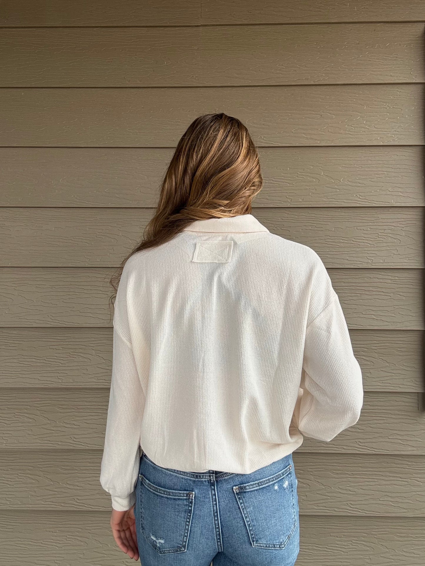 Half Snap Collared Top