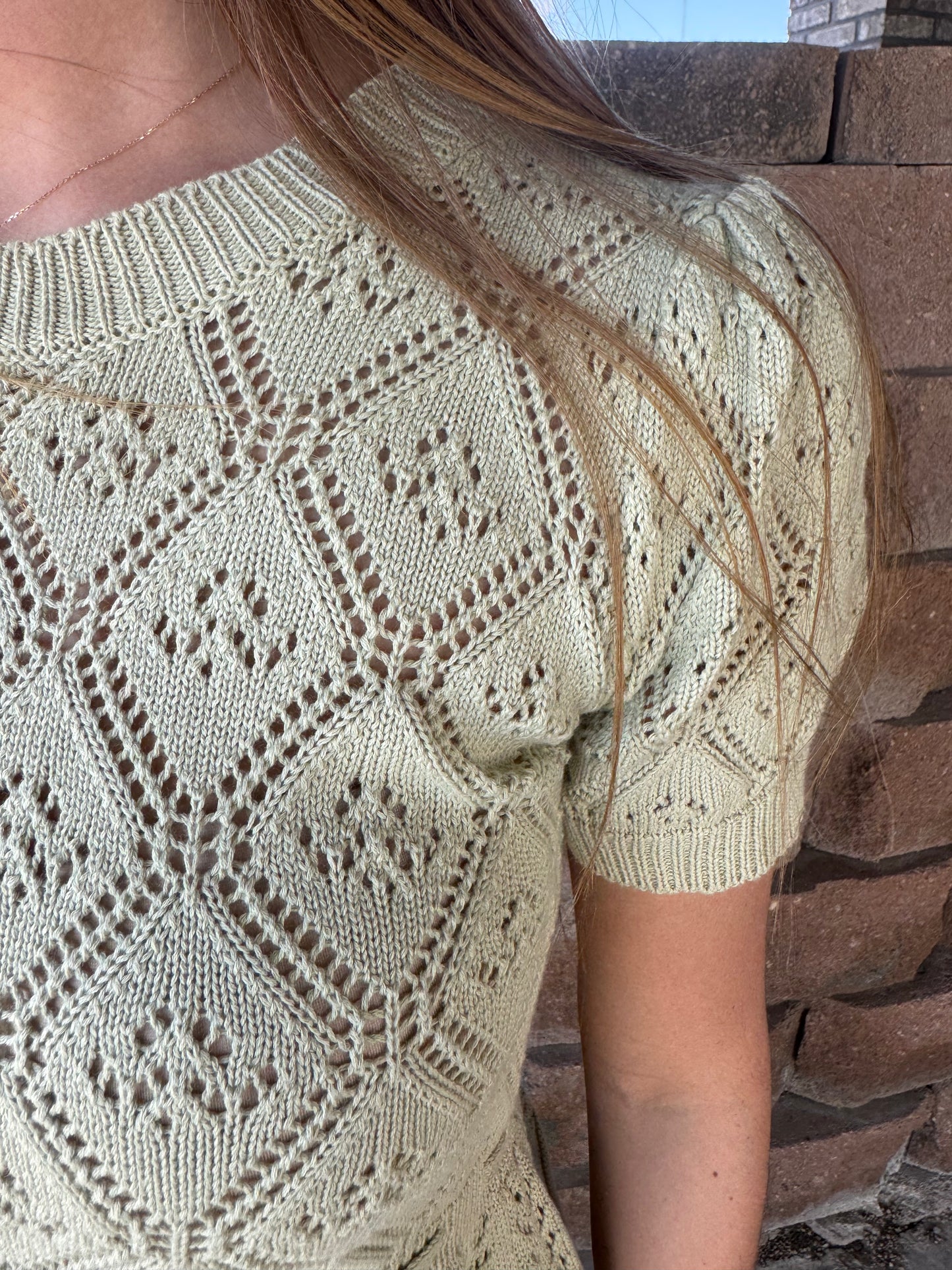 Sage Knit Peplum Top