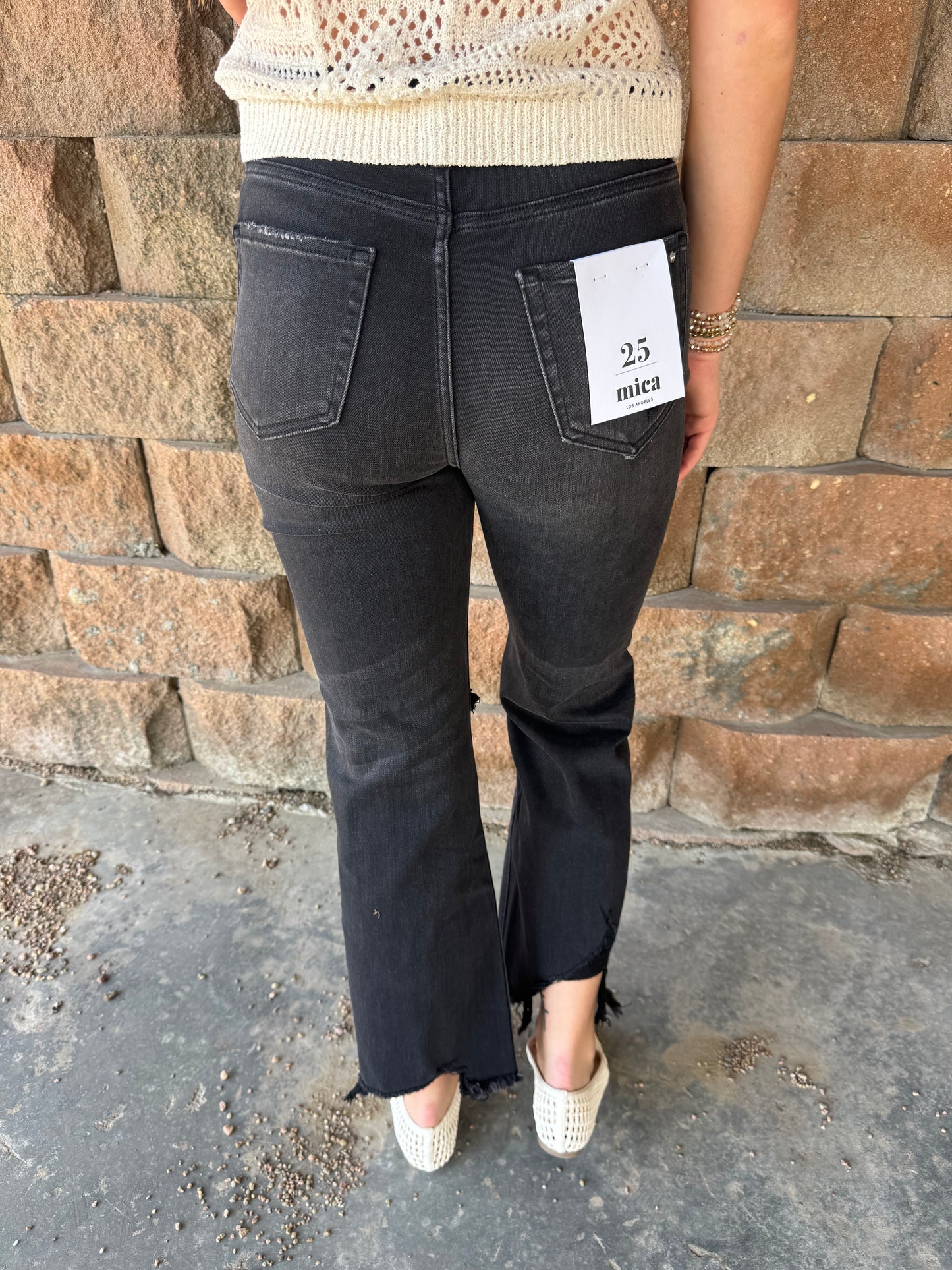 Straight Black Distressed Jeans