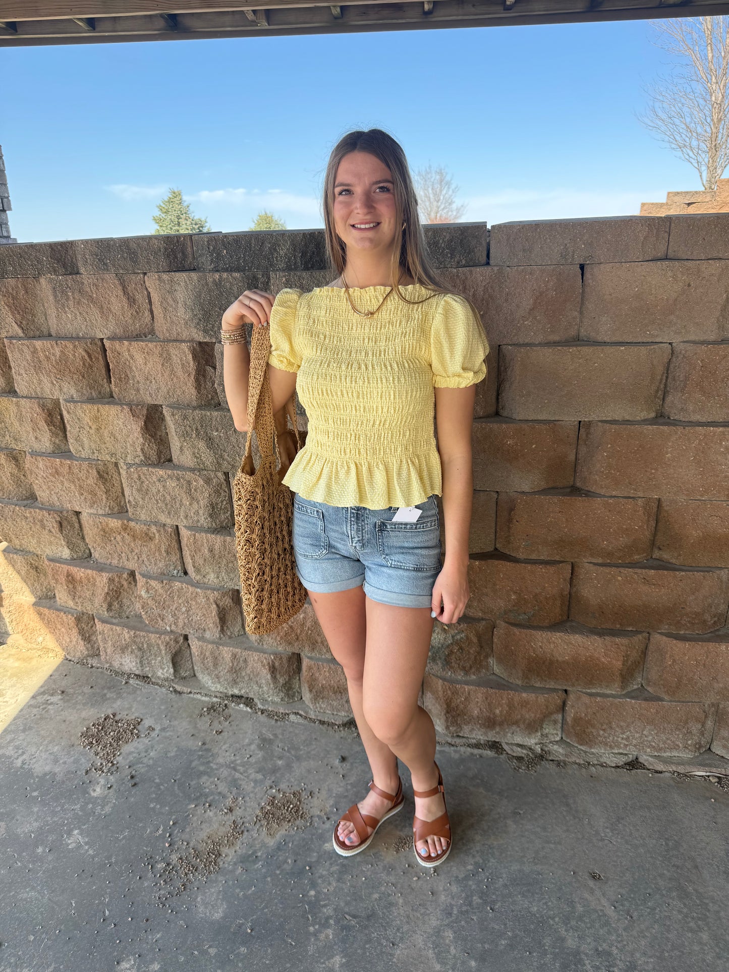 Patched Denim Shorts