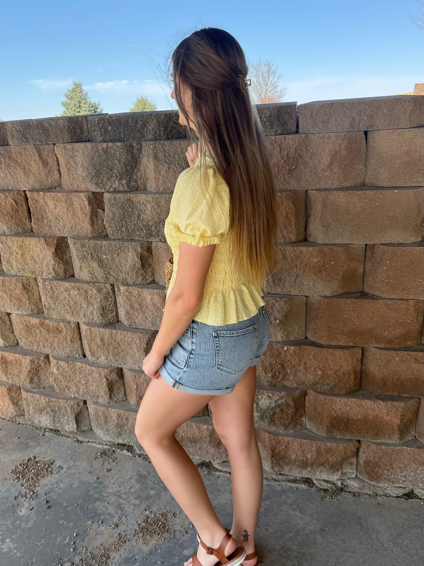 Patched Denim Shorts