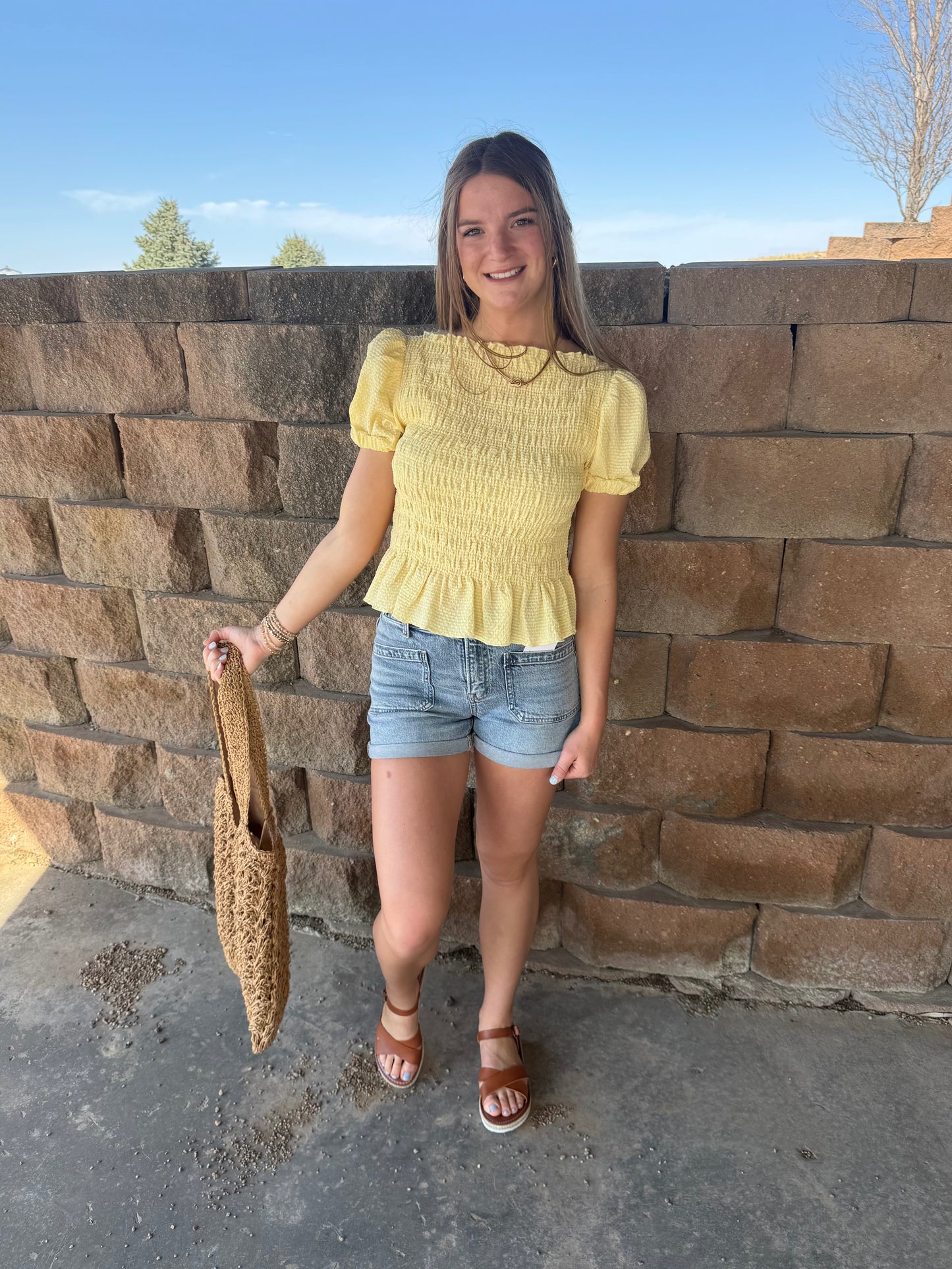 Patched Denim Shorts