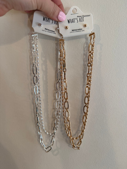 Simple Chain & Bead Necklace