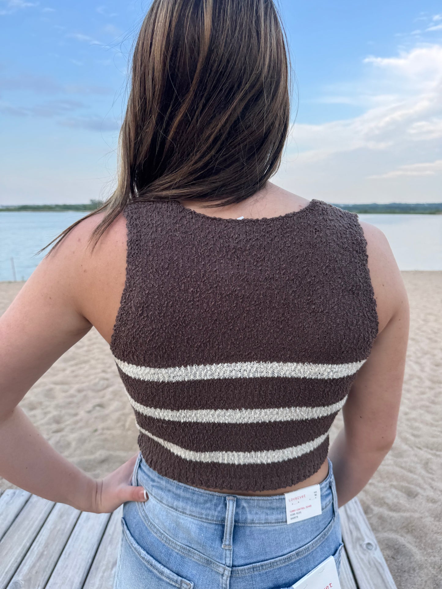 Mocha Button Sweater Vest