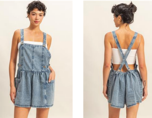 Overall Denim Romper
