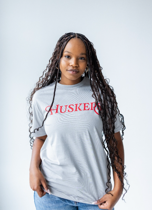 Grey Basic Huskers Tee