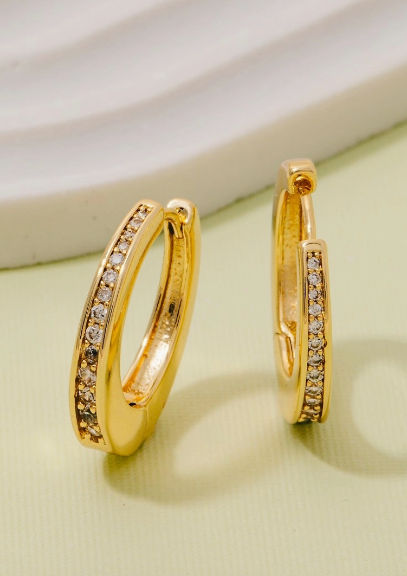 Skinny Paved Hinge Hoops