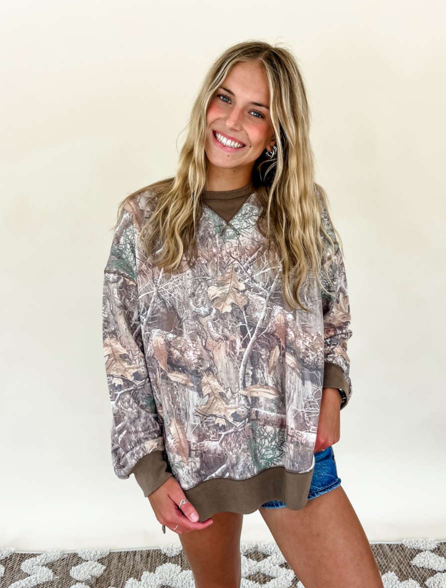 Oversized Camo Crew