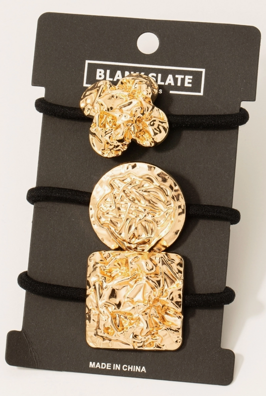 Gold Coin Hair Tie Set