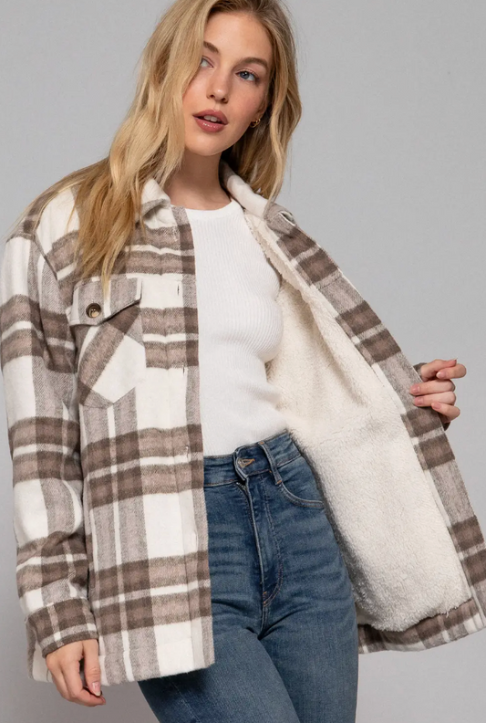 Plaid Fur Shacket
