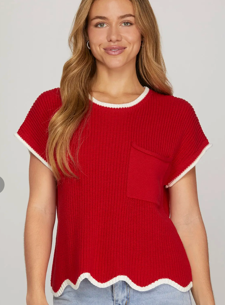 Ruby Scalloped Sweater Top