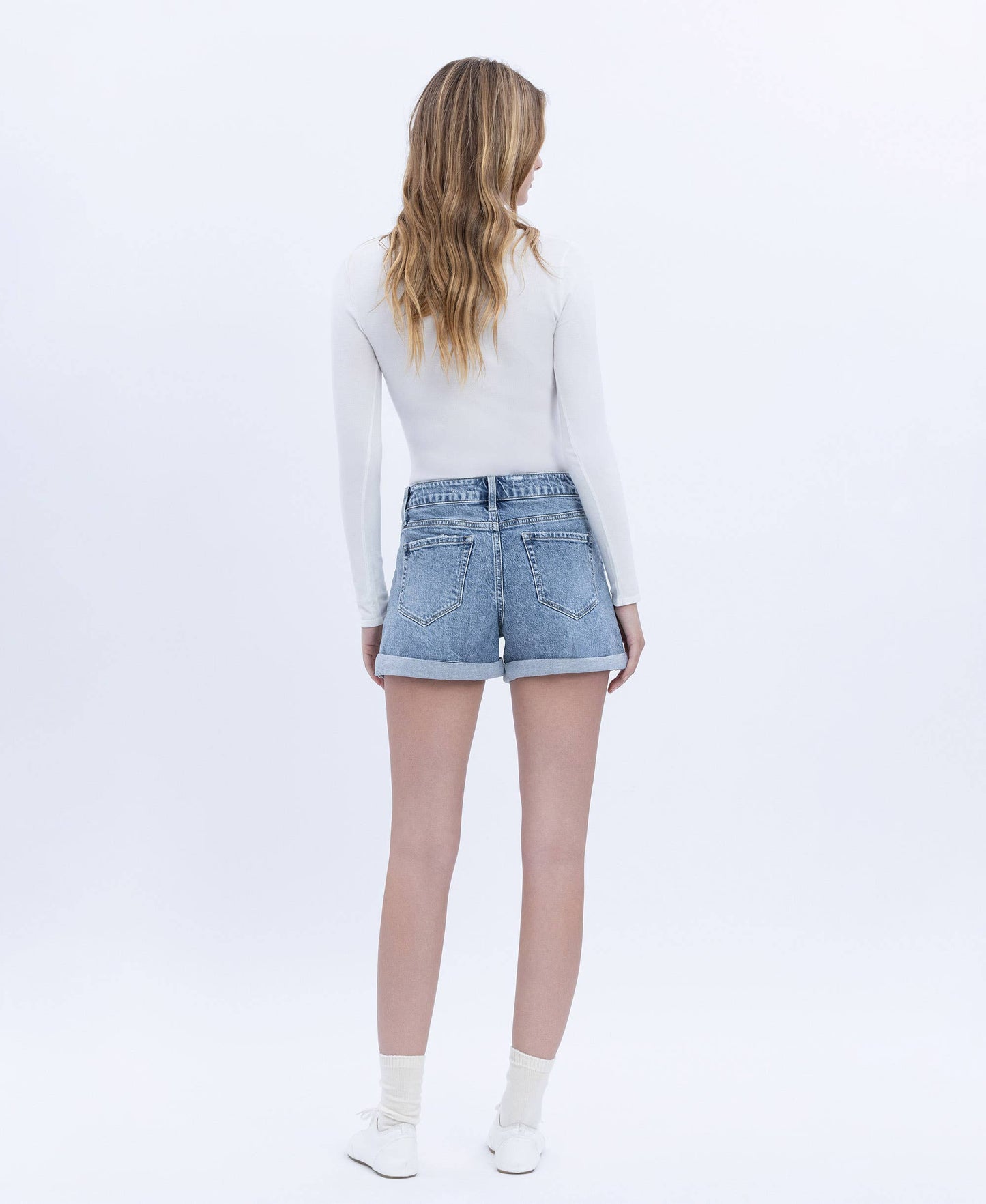 Patched Denim Shorts