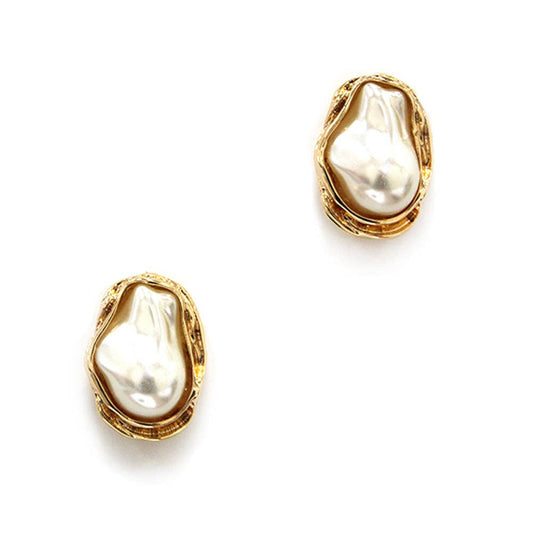 Water Pearl Stud Earrings